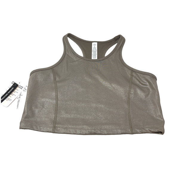 NWT Nanette Lepore Shimmer Racerback Cropped Sports Tank - Picture 1 of 7
